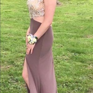 Mocha and silver dress!